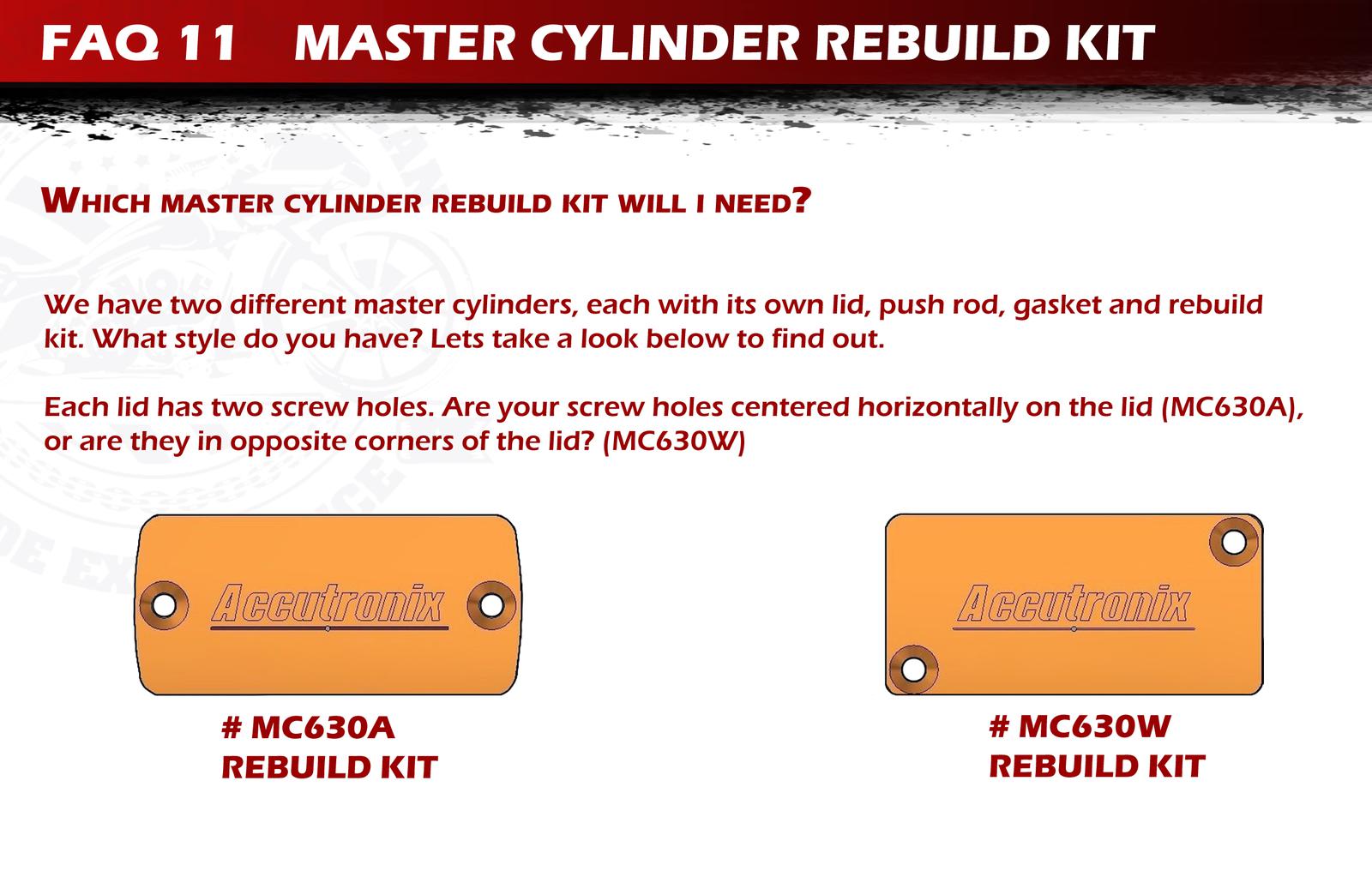 FAQ 11 Master Cylinder Rebuild Kit Accutronix Motorcycle Parts Phoenix